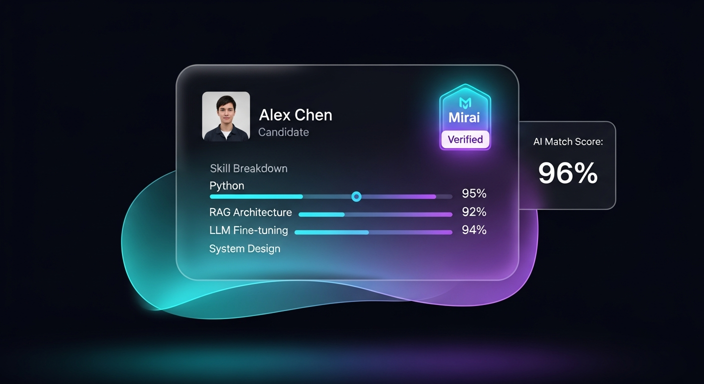 Mirai app interface showing curated AI news feed with model releases, company announcements, and research updates